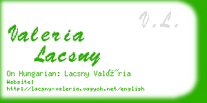 valeria lacsny business card